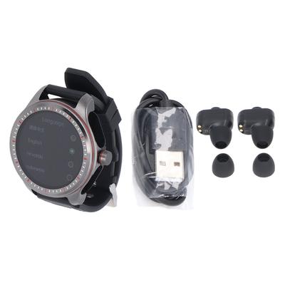 2 In 1 Smartwatch with Bluetooth Earbuds 1.53 Inch Touch Screen Music Playback Answer Make Call