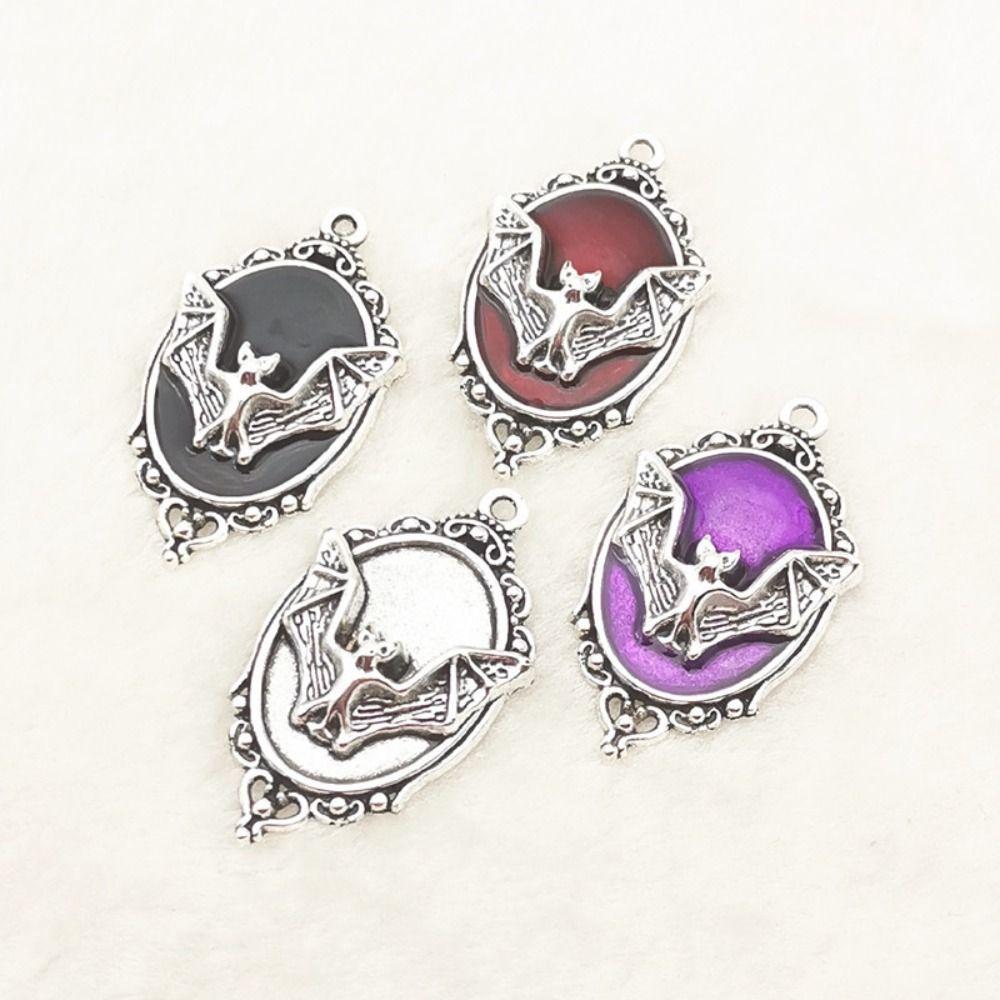 10PCS Cameo Style Bat Pendant Charm Enamel Coating Gothic Pendant Charm Halloween Costume