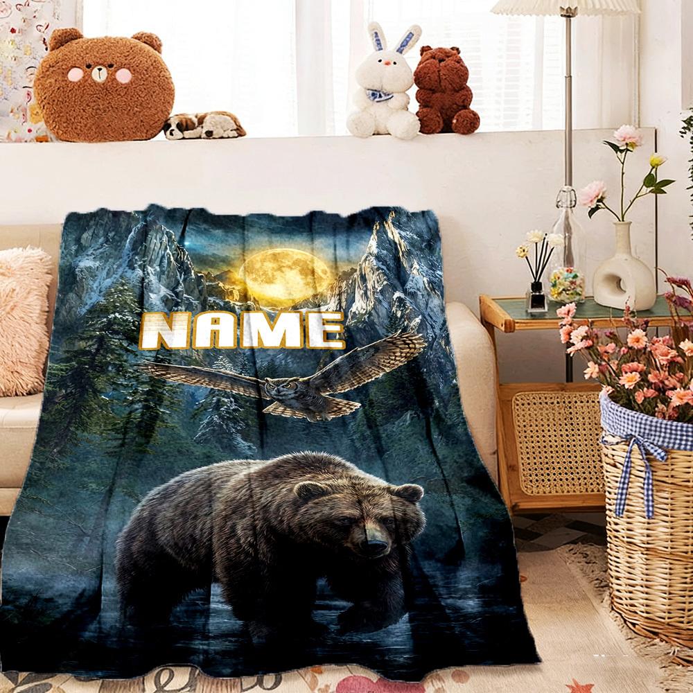 Wildlife Adventure Home Customize Your Name Blankets Comfortable Soft Lightweight Allseason Multipurpose Blanket For Picnics Sofas Offices Beds Living