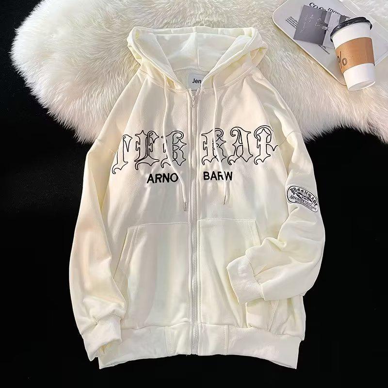 Men's Hong Kong Style Hooded Cardigan Sweatshirt - Versatile Spring/Autumn Design