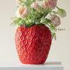 Cartoon Erdbeere Keramikvase Niedlicher Fruchttopf für Hydrokulturpflanzen Blumengesteck Heimdeko Terrariumzubehör Geschenk