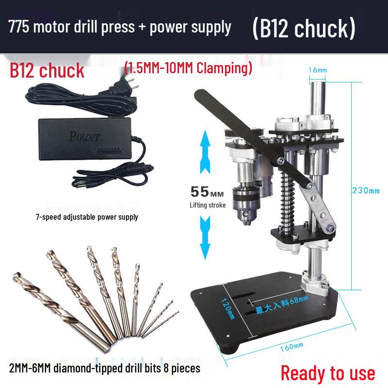 Compact 220V Mini Bench Drill Press with Variable Speed for DIY Projects