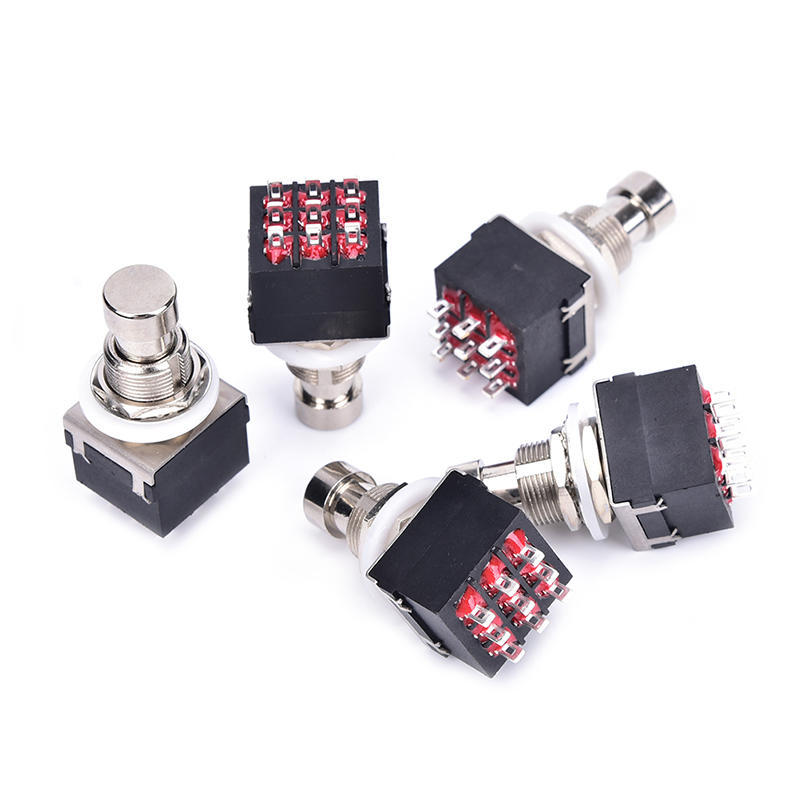5 Pezzi 3Pdt 9 Pin Interruttore a Pedale Stomp Switch Scatola Pedale Foot Metallo True Bypass per Effetti Guitar