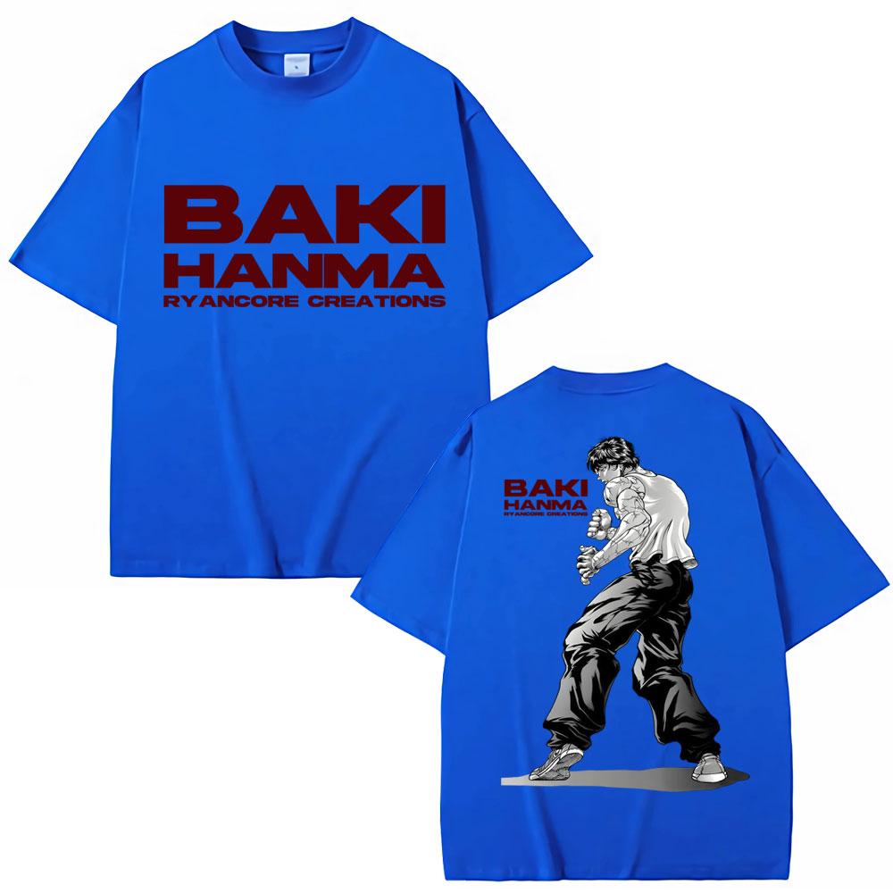 Anime Baki Ha Unisex Harajuku Vintage Trička Hip Hop Unisex Dámská Trička do Posilovny na Cvičení Oversized Bavlněné Tričko Streetwear