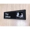 Office Sign - Self-Adhesive 9 x 3 Inch Door or Wall Name Plate - Acrylic (Black and White)