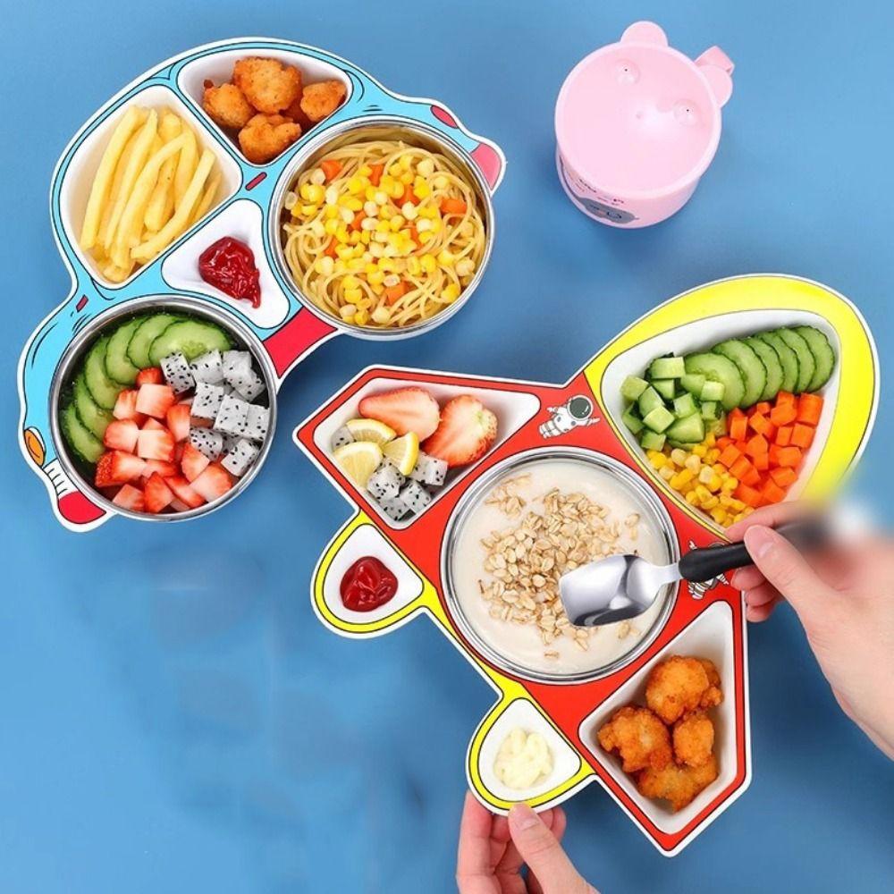 Airplane Car Shaped Dinner Plate Detachable Kid's Lunch Plate Feeding Food Tray  Household