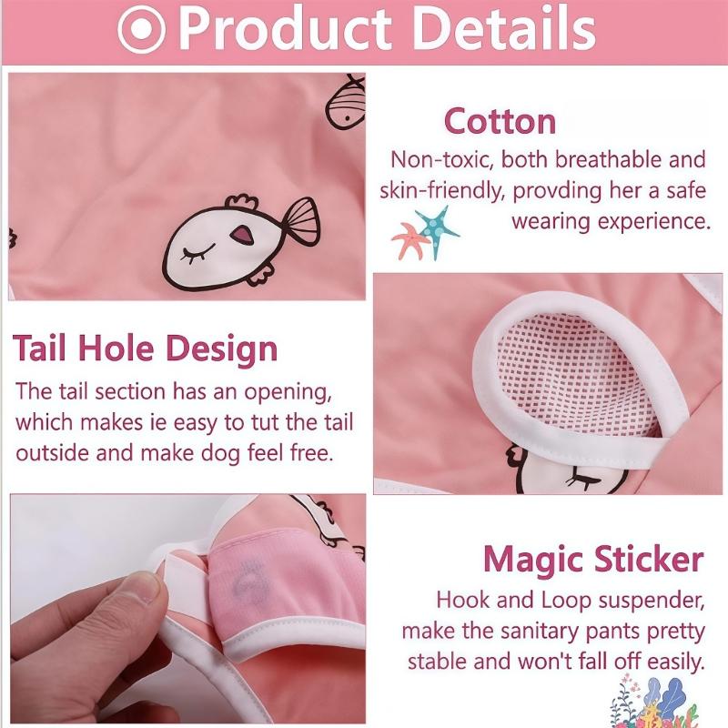 Adjustable Harnesses Pet Diaper Washable Reusables for Female Dog During Heat Comfortable Breathable Easy To Use