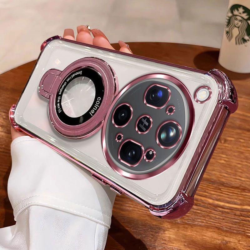 For OPPO Find X9 ultra Case luxury plating transparent skin-friendly bracket Cover For OPPO Find X9 ultra Skin Friendly  Funda