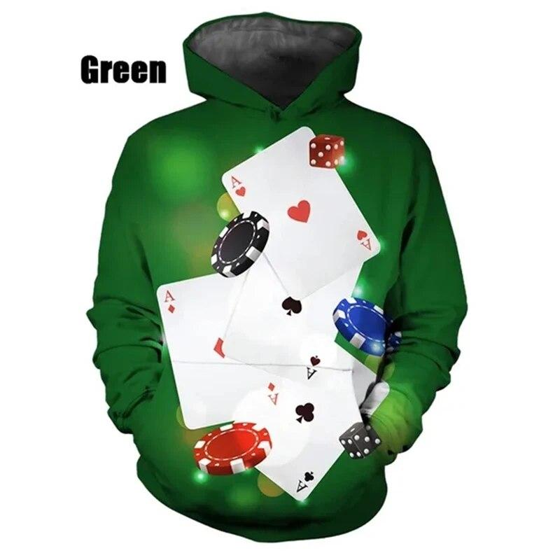 Fashion 3D Poker Hoodie Sweatshirts Men Women Clothing Tops Casual Long Sleeve Pullover Print Streetwear Hoodies