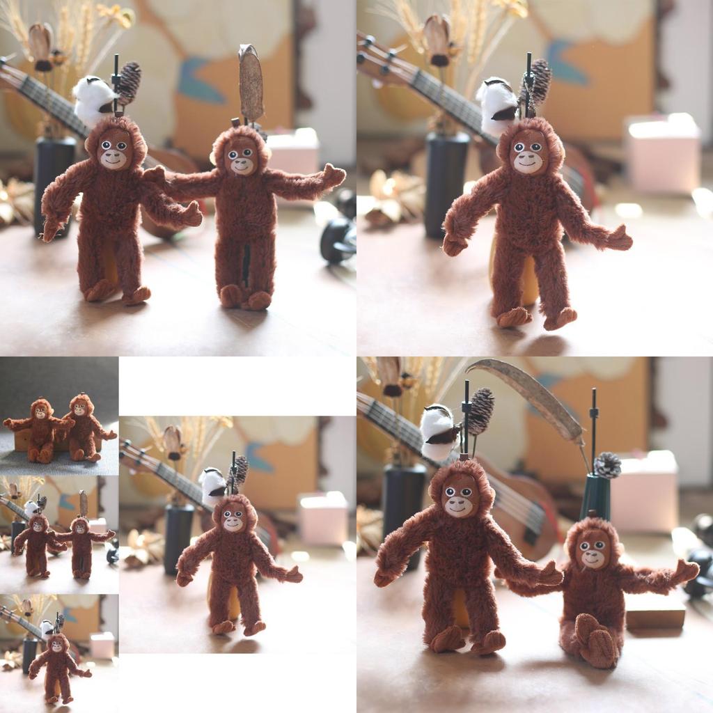 Cute Adorable Monkey Plush Toy Keychain Soft Stuffed Animal Doll For Bags 20cm