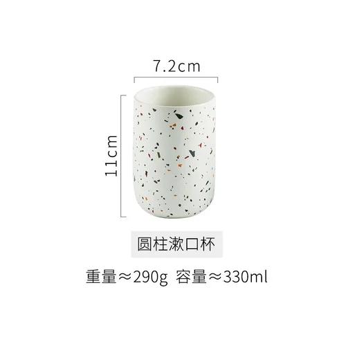 European Bathroom Decoration Set, Terrazzo Ceramic, Emulsion Bottle, Gargle Cup, Soap Dish, Art Supplies