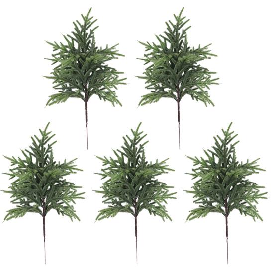 Umělé borové větve Realistické stonky borovice norfolkské Faux zelené listoví Větvičky borového jehličí pro DIY vánoční věnce Váza Vnitřní Venkovní dekorace