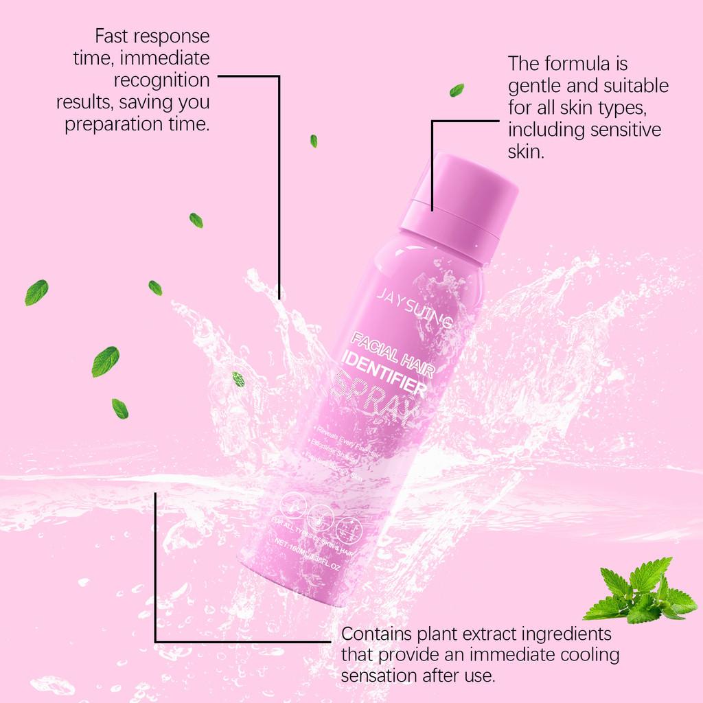 Jaysuing Gentle Face Hair Recognition Spray For Softening Facial Hair Care Routine 100ml With Eyebrow Razors For Daily Use