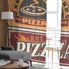 Retro Metal Signs Set For Pizzeria Or Italian Restaurant Sheer Curtains for Living Room Bedroom Window Voiles Tulle Curtain
