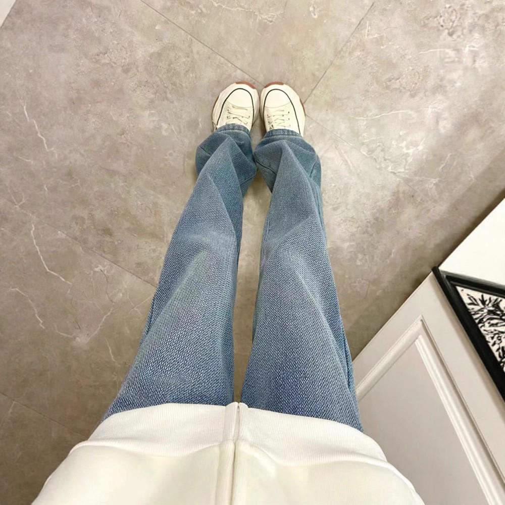 Women s High-Waist Starry Sky Wide-Leg Jeans - Early Autumn Loose Fit L