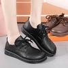 New Women'S Comfort Flats - Leather Lace-Up Shoes With Anti-Slip Cushioned Sole, Spring/Fall Casual Shoes For Mothers