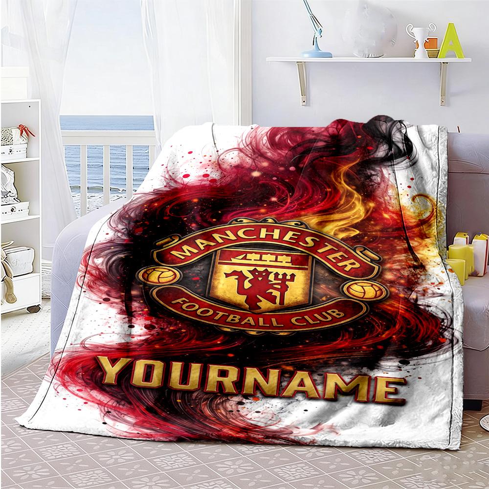 Team Club 3 Customize Your Name Blanket Multi-purpose Customizable Blanket Soft Warm Cozy Perfect for Living Room Chair Picnics Nap