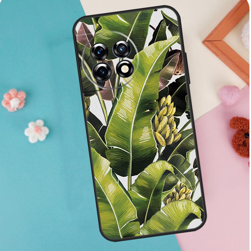 Banana Leaf Case For OnePlus 12 11 9 10 Pro 9RT 10T 10R 12R OnePlus Nord N10 N20 CE 2 3 Lite 2T Cover