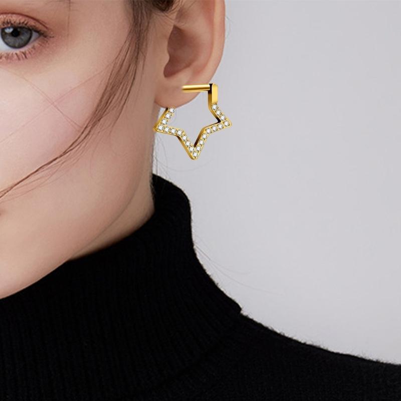 Elegant Gold or Silver Stars Nose Ring For Women Fashionable Sophisticated Design Perfect For Parties And Everyday Wear