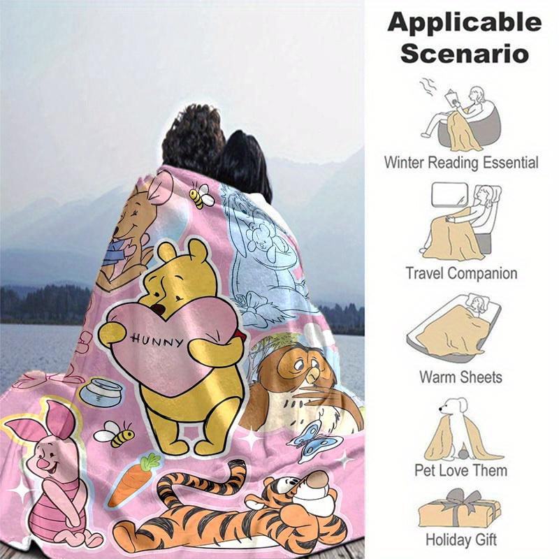 1pc Winnie the Pooh & Friends Blanket Room Decor, Bedroom, Playroom Decoration, Birthday Gift Ideas, Throw Blanket, Couch Cover, Travel
