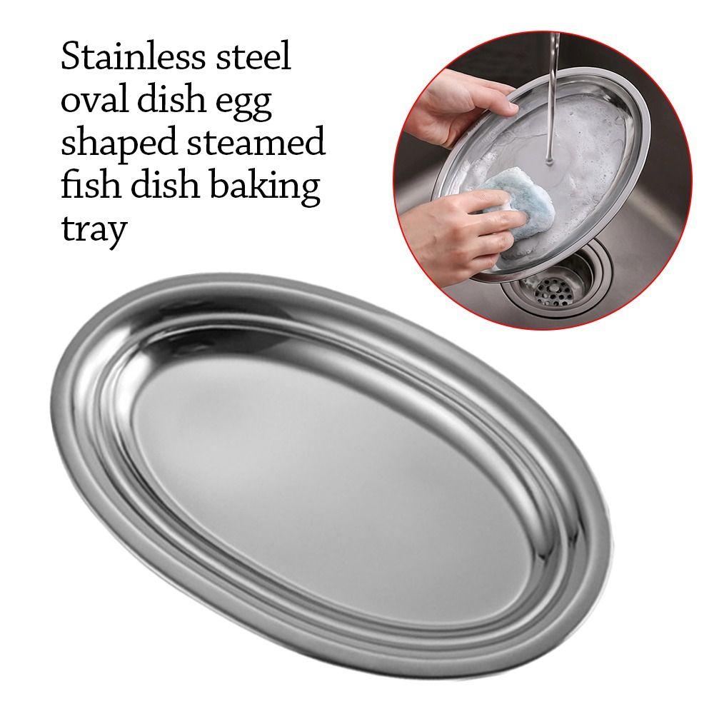 Large Capacity Steamed Fish Dish 304 Stainless Steel Baking Tray  for Cooking Serving