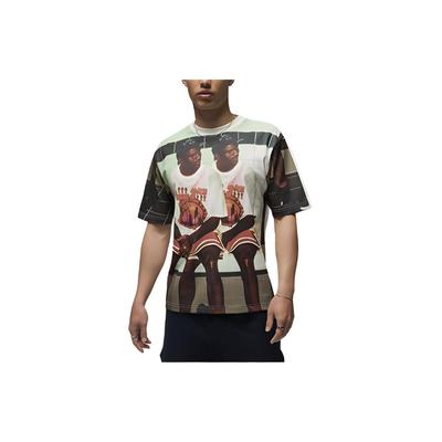 Flight Series Colorblock Character Graphic Print Round Neck Short Sleeve T-Shirt SS24 Men Tops Sail FN5955-133