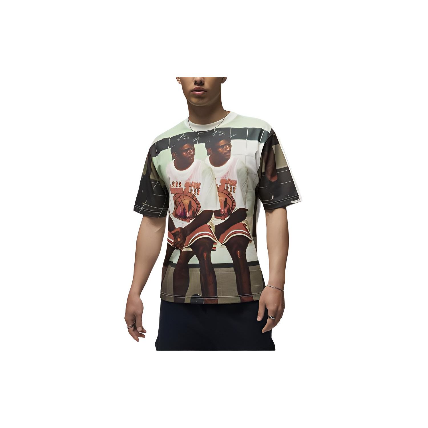 

Футболка Jordan Flight Series с цветным принтом персонажей и круглым вырезом, короткими рукавами, SS24, мужские топы, парус FN5955-133 L