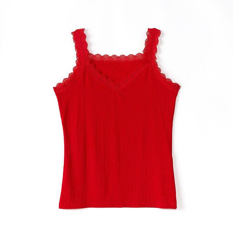 Summer Lace Vest Ribbed Modal Women's Inner Camisole Top Sleeveless High Stretch Oversized for Outerwear