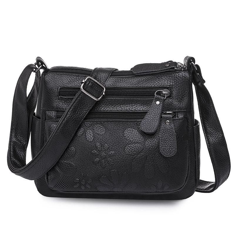 Middle-aged Women Bag Mother Large Capacity Soft Leather Fashion Middle-aged and Elderly Single Shoulder Oblique Span Bag