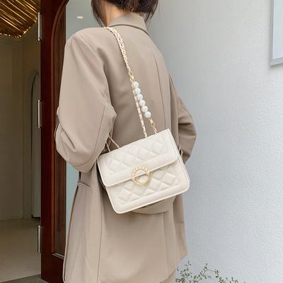 Summer Mini Bag 2025 New Trendy Pearl Chain Bag Women's Bag Summer Versatile White Shoulder Messenger Bag