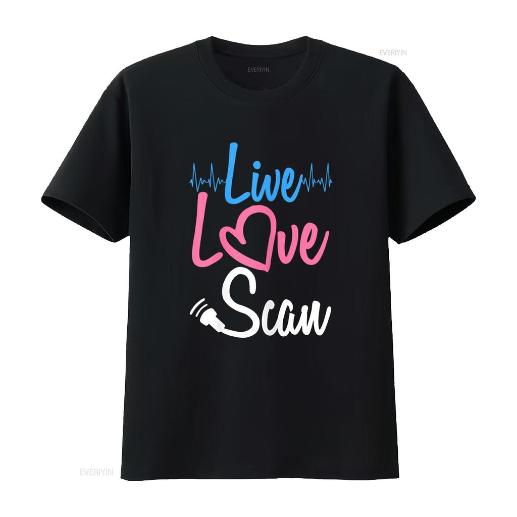 Ultrasound Tech Sonographer Live Love Scan T Shirt vintage Washed graphic Unisex Stylish streetwear Stretched Casual homme Soft