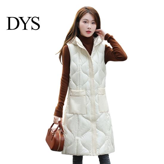 Comfortable Women Outerwear Waistcoat Hooded Sleeveless Zipper Closure Large Pockets Vest Jacket Coat Solid Color Casual Loose Fit Cotton Outwear