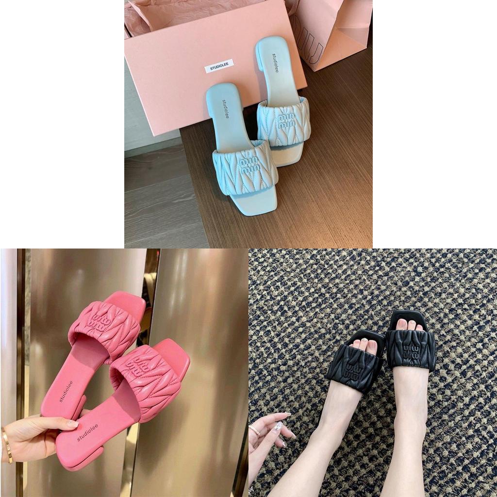 Summer Flat Slippers For Women Pu Casual Footwear With Rubber Sole For Daily Use