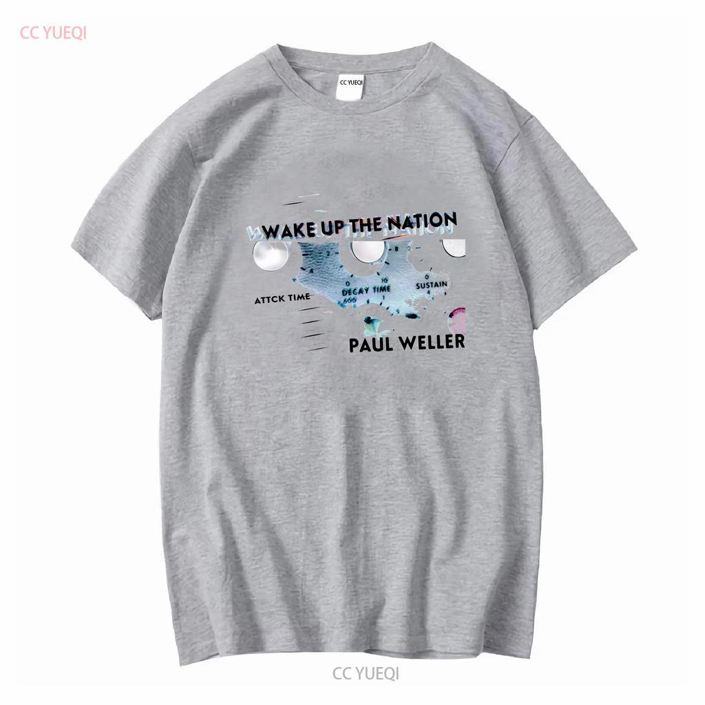PAUL WELLER WAKE UP THE NATION WHITE T SHIRT NEW OFFICIAL MOD JAM STYLE COUNCIL long or short sleeves vintage Washed Stretched