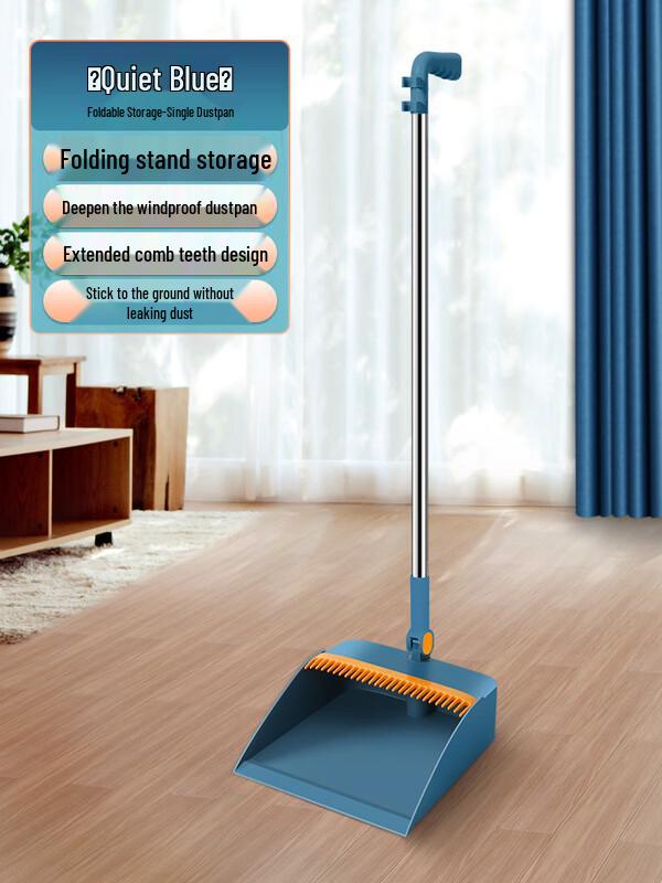 Foldable Plastic Dustpan with Scraper