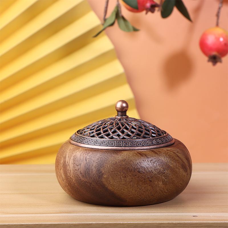 Solid Wood Pan Incense Burner, Indoor Aromatherapy Burner With Sandalwood Incense, Tea Ceremony ,Prayer Rooms, Yoga Decoration