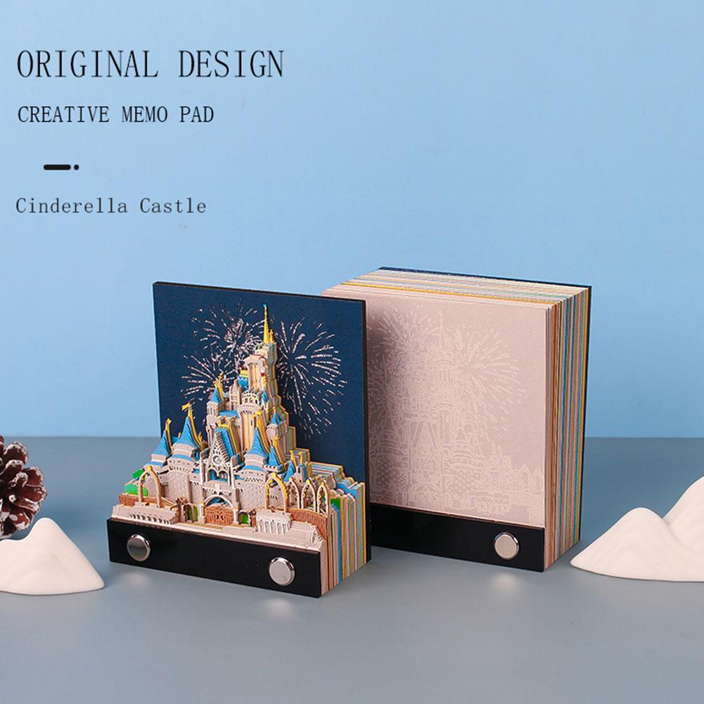 Magiczny Zamek Notatnik 3D Bloczek na Notatki Papier 3D Akcesoria Papierowe Artykuły Papiernicze Prezenty Kartka N K1Y0