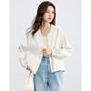 TERRE BLEUE Women's Casual Baseball Collar Short Jacket