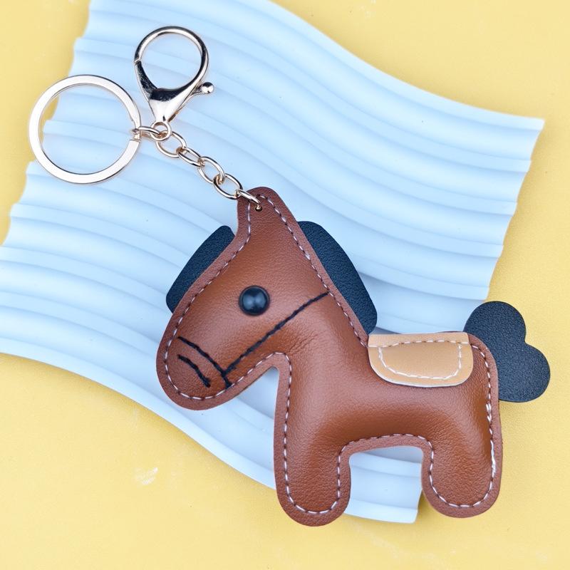 Year of the Horse, leather pony keychain pendant, simulated leather pony pendant, there will be money soon, trendy bag pendant.