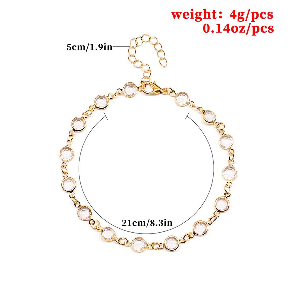 Anklet Adjustable with Rhinestones Fashion Accessory Wedding Ankle Bracelets Foot Chains Women's Anklets for Valentines Day