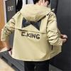Spring & Fall Boutique Jacket Men Hooded Coat Trendy Casual Top Loose and Comfortable Windbreaker Regular