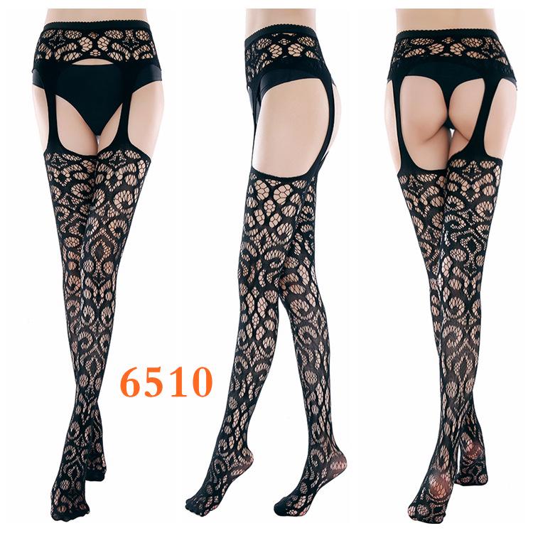 Sexy Fishnet Stockings: Non-Slip Garter, Open Crotch, One-Piece Lingerie for Nurses and Stewardesses