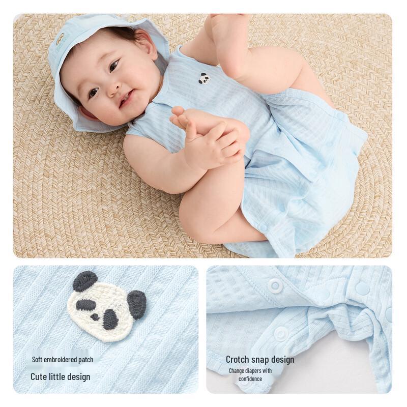 Balabala BalaOne Summer Baby Unisex Cotton Sleeveless Romper 2-Pack