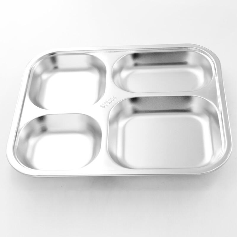 

304 Stainless Steel Four-Compartment Lunch Plate