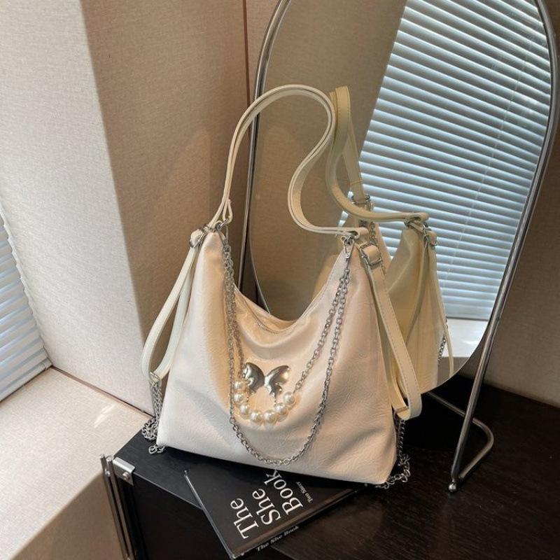 Summer New High-End Silver Underarm Bag Women'S Exquisite Chain Shoulder Bag Commuter Backpack