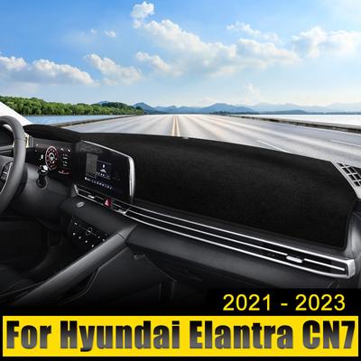Pokrowiec na deskę rozdzielczą samochodu Unikaj światła Nakładka Osłona przeciwsłoneczna Dywaniki Anti-UV Maty antypoślizgowe Dla Hyundai Elantra CN7 N Line 2021 2022 2023 2024