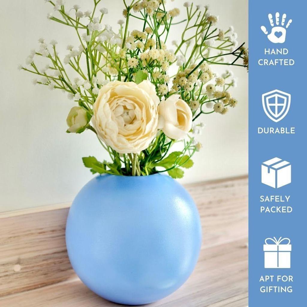 Metal Ball Vase for Home Decor|Round Flower Pot for Bedroom Living Room Office Wedding| | Best Gift |