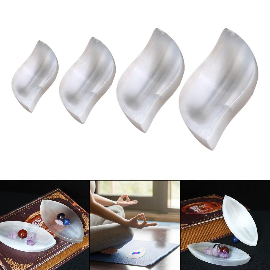 Leaf-shaped Selenite Plate, Minimalist, Relaxation Gift, Calming for Men And Women, Home Decor,