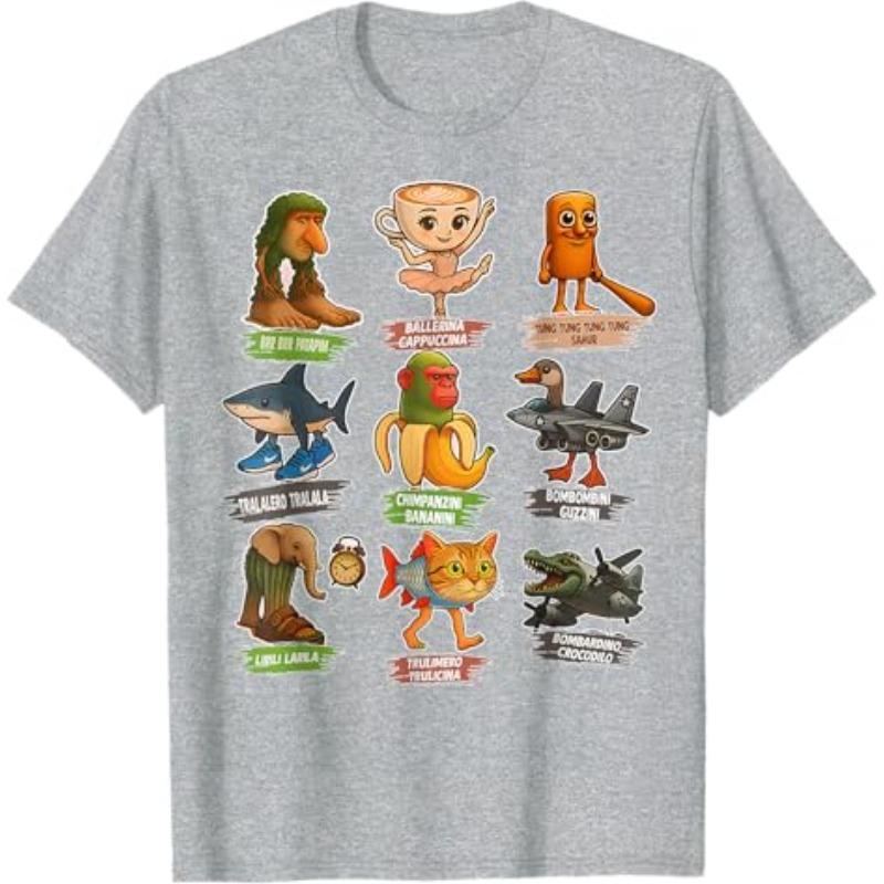 

Итальянский маразм Мем Смешной Все Маразматичные Животные Юмор Футболка Милый Y2k Дизайн Графический Наряд Мода для мальчиков Оригинальный Подарок 130