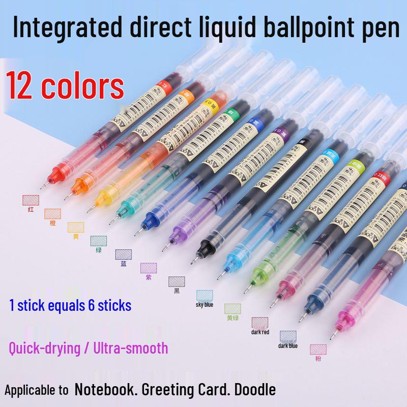 12-Color Refillable Rollerball Pens, 0.5mm Needle Tip for Journaling, Doodling & Cards